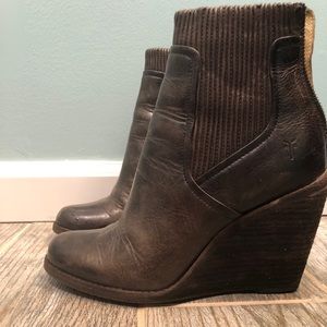 Frye wedge booties. Size 9.